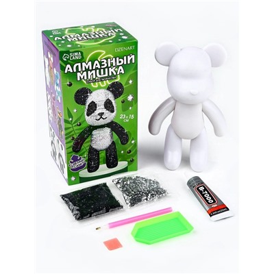 Алмазная мозаика на фигурке с полным заполнением «Мишка стразами», панда
