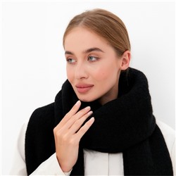 Шарф зимний объемный с кистями MINAKU, размер 210×38+18 см, чёрный