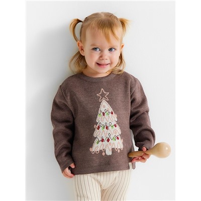 Джемпер вязаный «Крошка Я. Новогодние игрушки», рост 86-92 см, коричневый