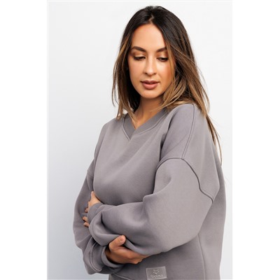 Свитшот худи оверсайз кофта с начесом 387LGR