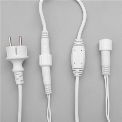 Гирлянда «Бахрома» 3 × 0.6 м, IP44, УМС, белая нить, 160 SMD-LED, свечение синее, 220 В