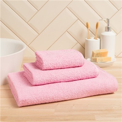 Полотенце махровое «Экономь и Я», 70×140 см, хлопок 100%, розовое