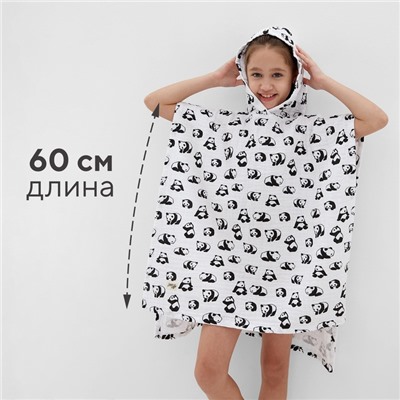 Полотенце - пончо LoveLife «Панды», 100% хлопок, муслиновое, 235 г/м²