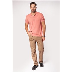 Поло тонкой вязки из хлопка с эффектом меланж