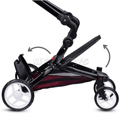 Коляска для кукол металлическая, регулируемая ручка, с корзиной, цвет розовый