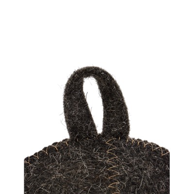 Шапка для бани и сауны с вышивкой «Вожак стаи», полиэфир 70%, шерсть 30%, серая, «Добропаровъ»