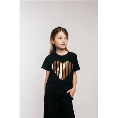 Футболка для девочки 51297 (Черный)