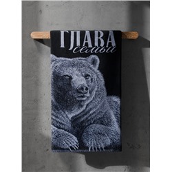 Полотенце махровое Этель «Глава семьи», 70×130 см, 100% хлопок, 420 г/м², синее