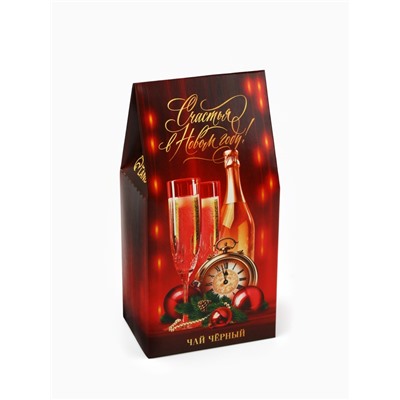 Подарочный набор новогодний «Счастливого года»: чай, конфеты, печенье брауни