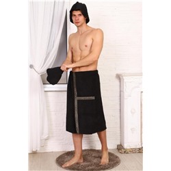 Набор для сауны махровый мужской (Черный)