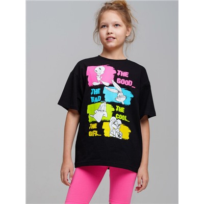 Комплект трикотажный для девочек: брюки (легинсы укороченные), фуфайка (футболка)