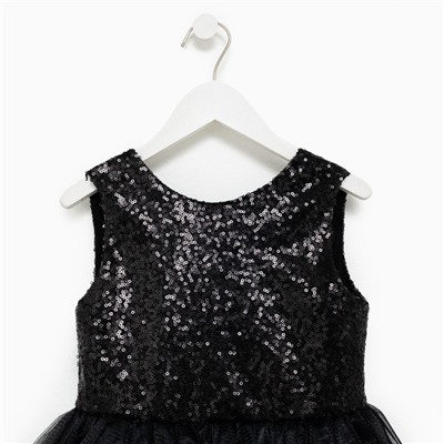 Платье детское с пайетками KAFTAN, размер 28 (86-92 см), чёрный