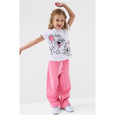 Комплект трикотажный для девочек: фуфайка (футболка), брюки PLAYTODAY, 1240380