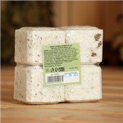 Соляной брикет набор 4 шт. "Чистотел, крапива, береза, дуб« по 200 г »Добропаровъ"