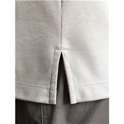 Футболка поло с воротником на пуговицах из полотна пике с меланжевым плетением с эластаном