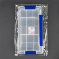 Органайзер для хранения мелочей, с подвесом, 15 ячеек, 23×12×3.5 см, прозрачный, синий