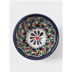 Пиала узбекская Риштанская Керамика «Узоры», 110 мл, d=8.5 см, синяя МИКС