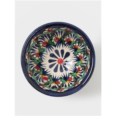 Пиала узбекская Риштанская Керамика «Узоры», 110 мл, d=8.5 см, синяя МИКС