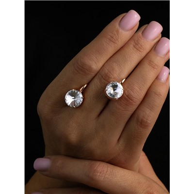 Серьги из золочёного серебра с кристаллами Swarovski 925 пробы 0042с-001з