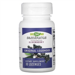 Nature's Way, бузина, стандартизированный экстракт с витамином C, оригинальные леденцы, 30 шт.