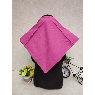 Платок косынка на голову и шею, хлопок, цвет малиновый