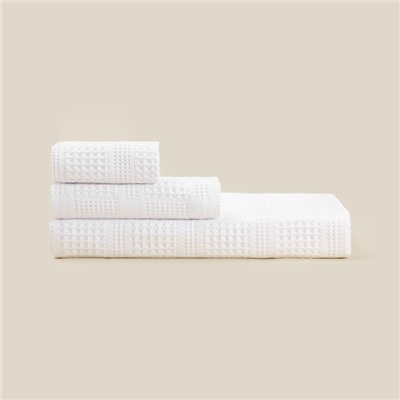 Полотенце вафельное SL HOME: Chess «Блан де Блан», 90×150 см, хлопок 100%, белое