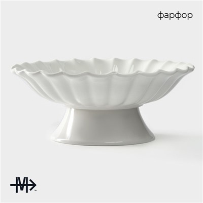 Блюдо для фруктов и десертов Magistro «Цветок», d=27 см, фарфор, белое