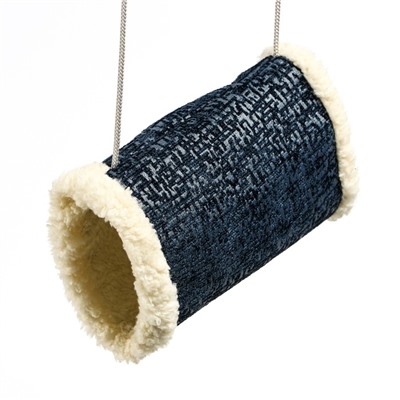 Подвесной меховой туннель для грызунов, 19×12×13 см, синий