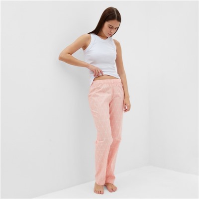 Брюки домашние женские KAFTAN «Ромбы», размер 40-42, розовые