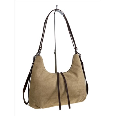 Женская сумка из искусственной замши, цвет  светло коричневый