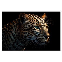 Холст с красками 40х50 см по номерам "Леопард на охоте" (29цв.)