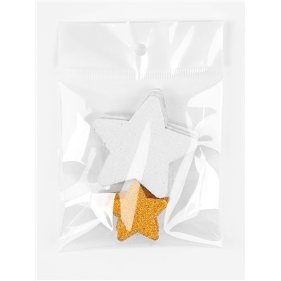 Декор «Звезда» цвет серебро, золото 2 размера, фоам глиттер 5 и 3 см, набор 10 шт.