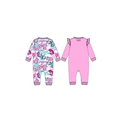 Комбинезон детский трикотажный для девочек, 2 шт в комплекте