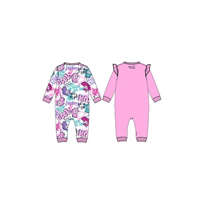 Комбинезон детский трикотажный для девочек, 2 шт в комплекте