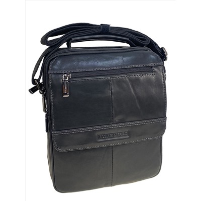Сумка мужская из натуральной кожи, цвет черный
