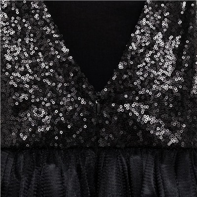 Платье детское с пайетками KAFTAN, размер 28 (86-92 см), чёрный