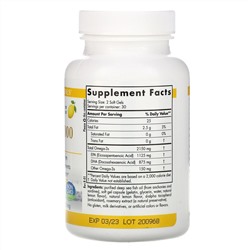 Nordic Naturals, ProOmega 2000, лимон, 1250 мг, 60 мягких желатиновых капсул