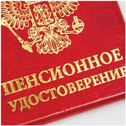 Обложка для пенсионного удостоверения ПВХ, тиснение золотом, ассорти 255450