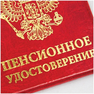 Обложка для пенсионного удостоверения ПВХ, тиснение золотом, ассорти 255450