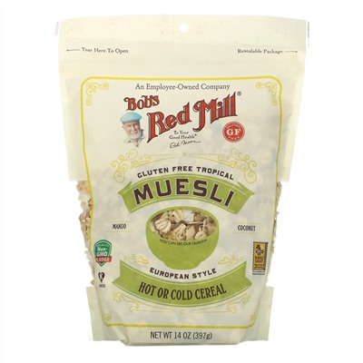 Bob's Red Mill, Muesli, Tropical, Gluten Free, 14 oz (397 g)