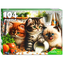 Пазлы 104 "Три котенка на кухне"