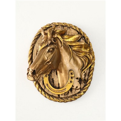 Панно настенное «Голова Лошади», декор интерьерный, 12×25×21 см, бронза с позолотой