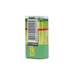 Батарейка солевая GP Greencell Extra Heavy Duty, 6F22-1S, 9 В, крона, спайка, 1 шт.