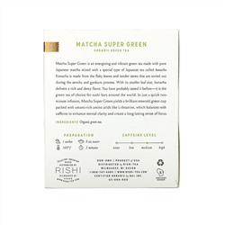 Rishi Tea, Organic Green Tea, Matcha Super Green, 15 Sachets, 1.42 oz (40.5 g)