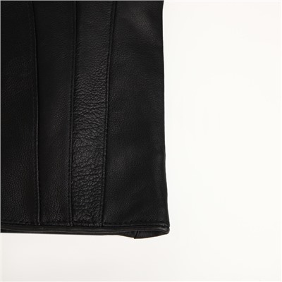 Перчатки кожаные женские, размер L, с флисовым утеплителем, чёрные