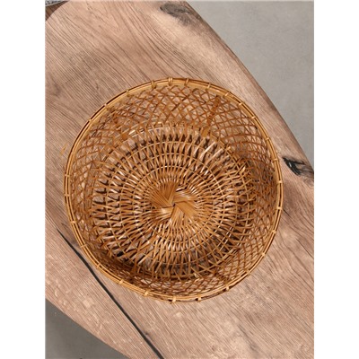 Корзина плетёная «Клоус», 32×32×13 см, бамбук, светлая