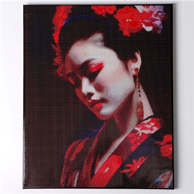 Алмазная мозаика с полным заполнением на холсте с подрамником «Гейша», 40×50 см
