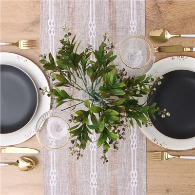 Дорожка на стол Этель коричневый 30×180 см, 100% п/э