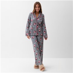 Пижама новогодняя женская (рубашка, брюки) KAFTAN «Дед мороз», размер 40-42