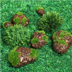 Мох искусственный, для декора, «Камни с корой», набор 6 шт., коричневый, Greengo